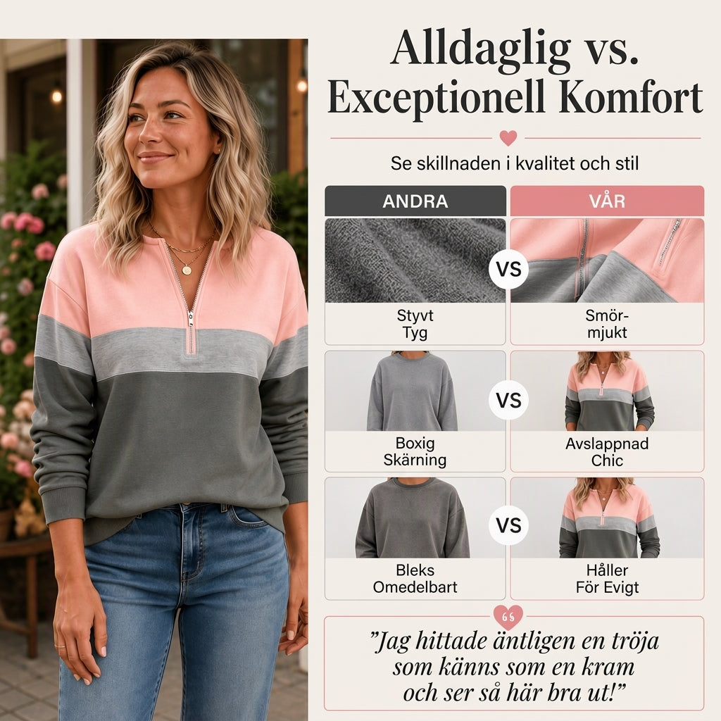 🧶 Damens färgglada halvzip-tröja – mjuk, varm och bekväm, perfekt för höst och vinter, nu till halva priset! ✨