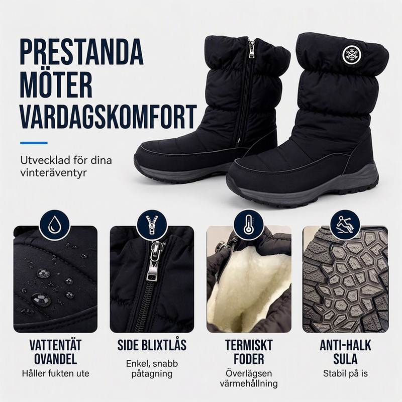👢50 % rabatt✨Halksäkra snökängor i mellanvadshöjd – varma och bekväma