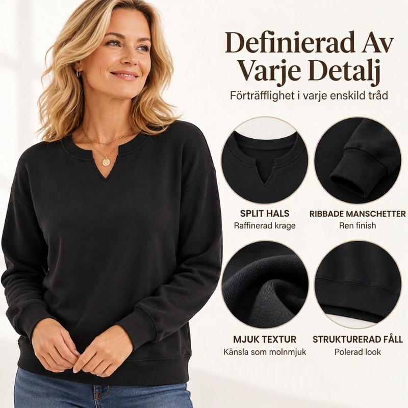 💰 Halva priset! 👚 Casual sweatshirt för kvinnor med delad V-ringning – mjuk, bekväm och mångsidig, perfekt för vardag och höst. ✨
