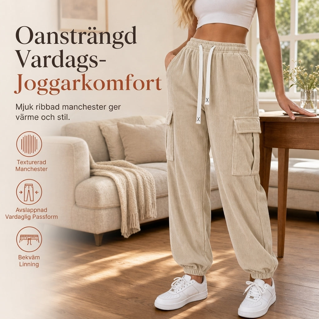 🖤Black Friday – Förhandstillgång: 50 % Rabatt 👖 Avslappnade byxor i manchester för kvinnor – mjuka, bekväma och mångsidiga, perfekta för vardag och höst. ✨