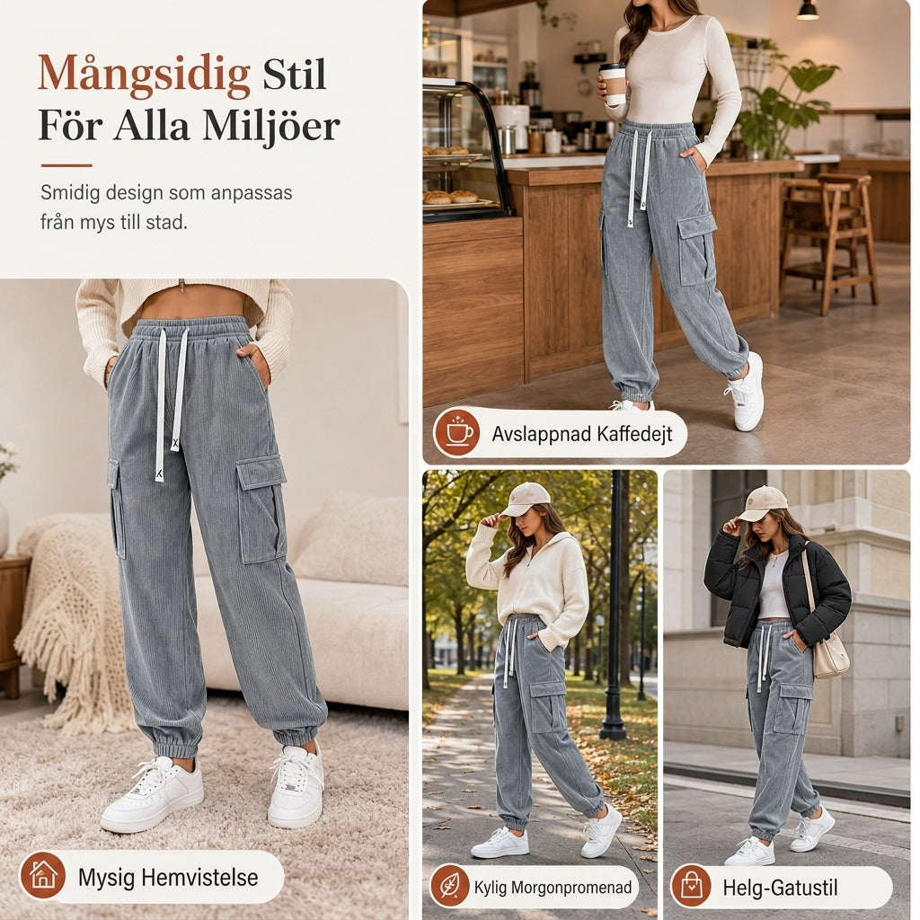 🖤Black Friday – Förhandstillgång: 50 % Rabatt 👖 Avslappnade byxor i manchester för kvinnor – mjuka, bekväma och mångsidiga, perfekta för vardag och höst. ✨