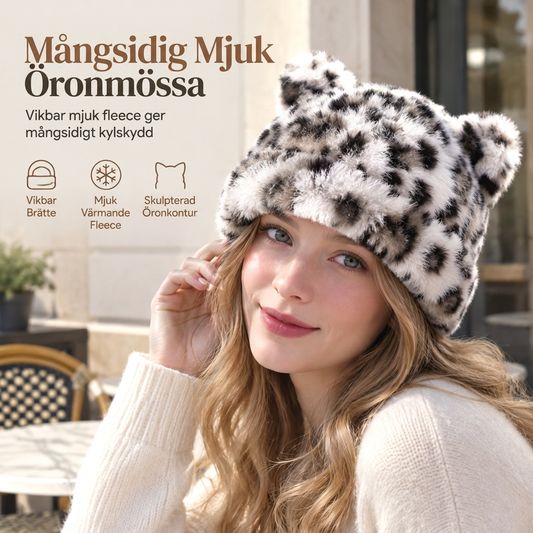 🖤Black Friday – Förhandstillgång: 50 % Rabatt🖤Kvinnig fluffig froskmössa av minkimitation med söta björnöron, varm vintermössa för kallt väder 🐱🧢