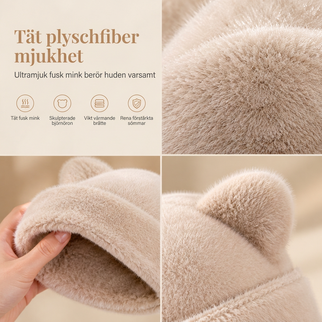 🖤Black Friday – Förhandstillgång: 50 % Rabatt🖤Kvinnig fluffig froskmössa av minkimitation med söta björnöron, varm vintermössa för kallt väder 🐱🧢