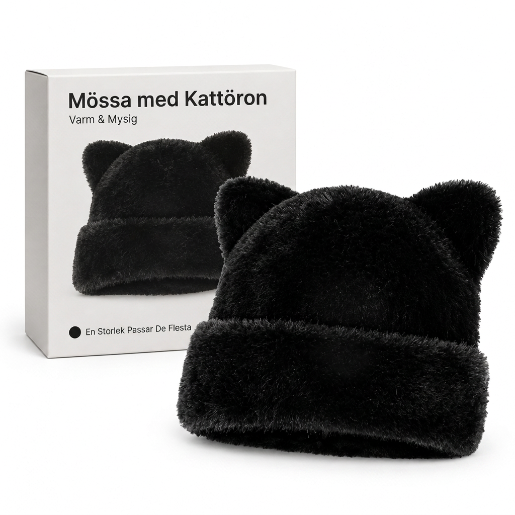 🖤Black Friday – Förhandstillgång: 50 % Rabatt🖤Kvinnig fluffig froskmössa av minkimitation med söta björnöron, varm vintermössa för kallt väder 🐱🧢