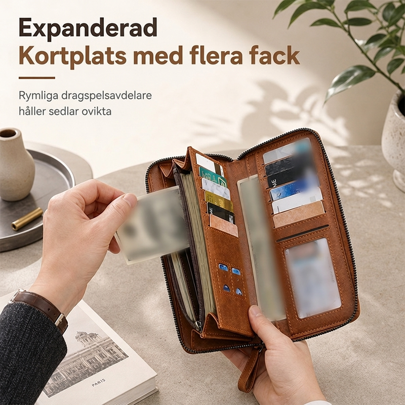 ✨Begränsat antal, missa inte detta!🎉Herrplånbok med dragkedja, stor kapacitet, multifunktionell, kortfack, fickfodral