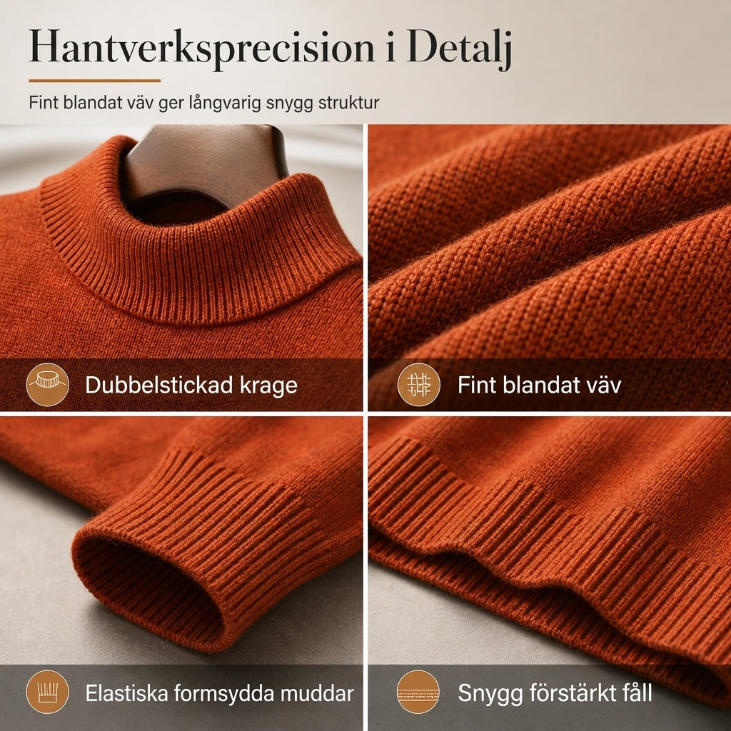 Varm vintertröja för män, slim fit, pullover i stickad design