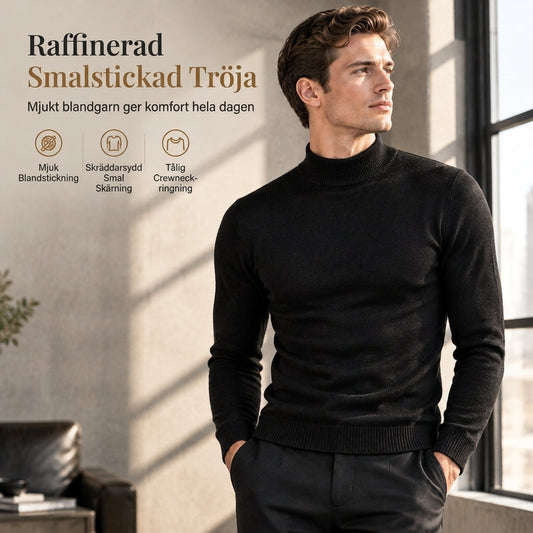 Varm vintertröja för män, slim fit, pullover i stickad design