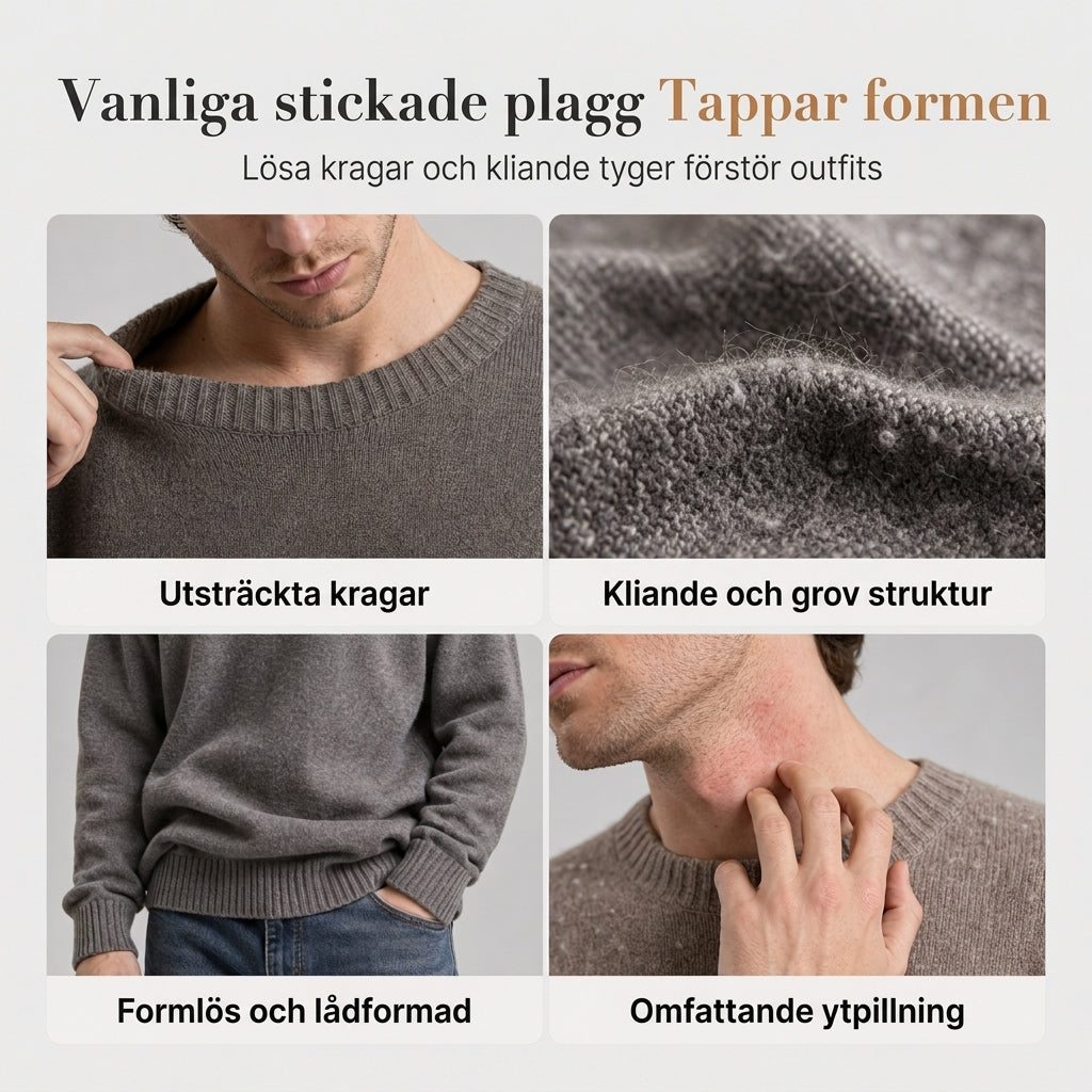 Varm vintertröja för män, slim fit, pullover i stickad design