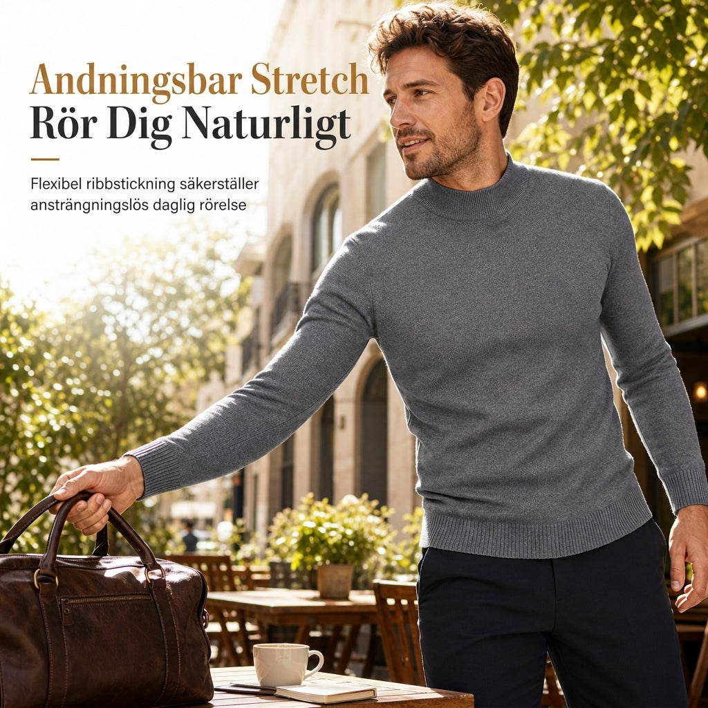 Varm vintertröja för män, slim fit, pullover i stickad design