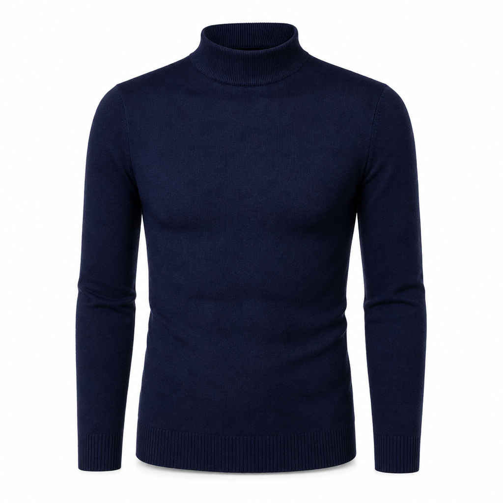 Varm vintertröja för män, slim fit, pullover i stickad design