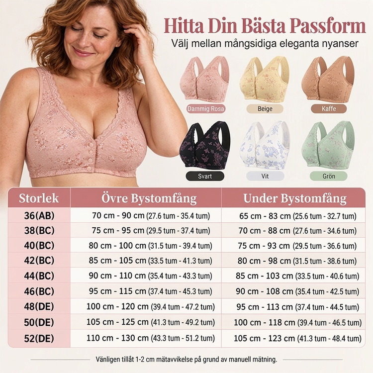 🔥50 % rabatt! Dam Plus Size Frontknapp Blommönster Trådlös BH