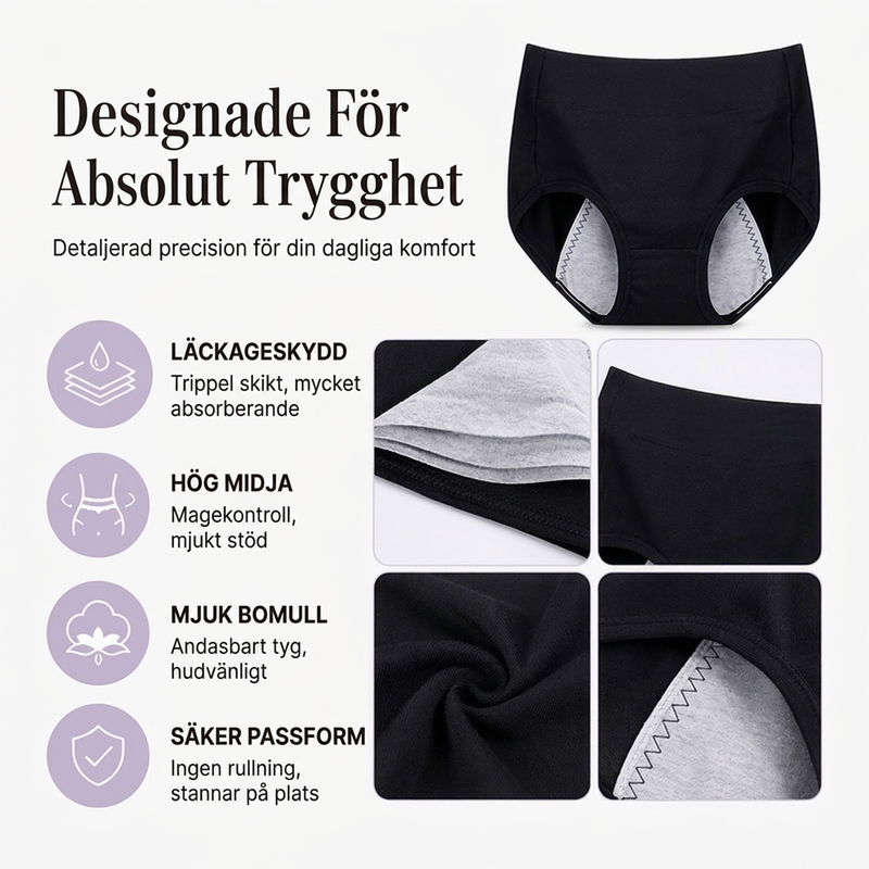 🌸 3-pack Bekväma menstruationstrosor (Plus size) – Andas, formar & skyddar mot läckage