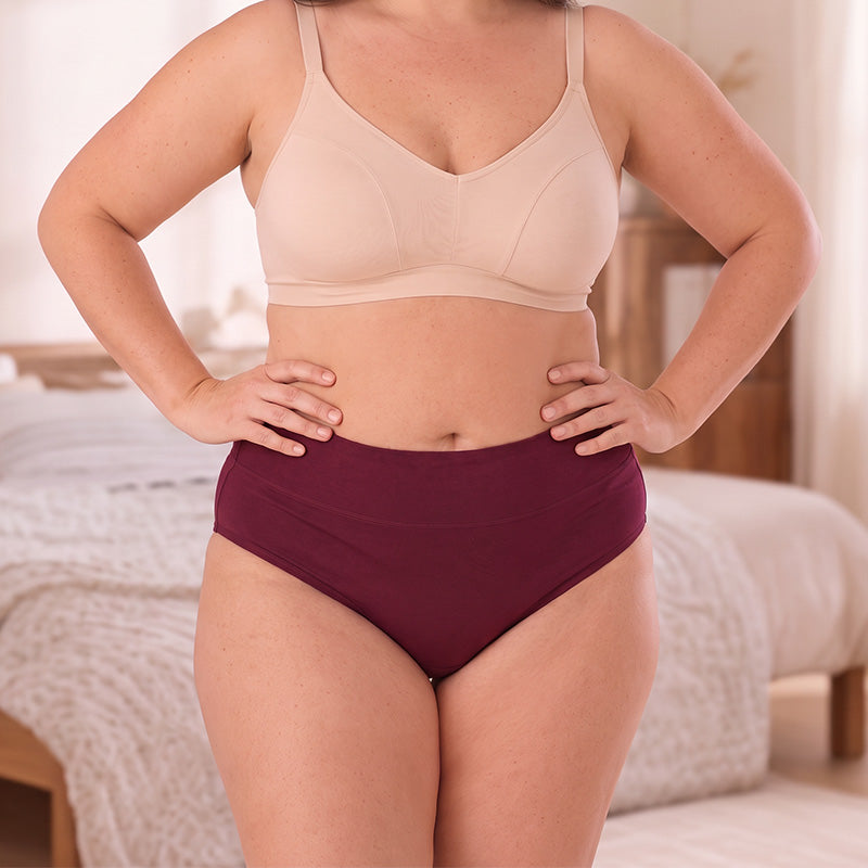 🌸 3-pack Bekväma menstruationstrosor (Plus size) – Andas, formar & skyddar mot läckage