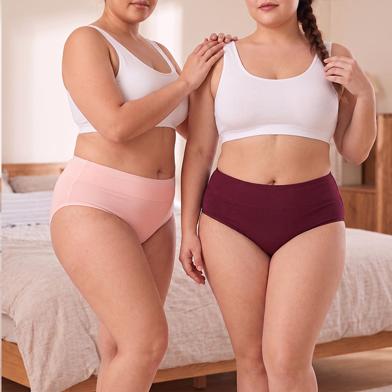 🌸 3-pack Bekväma menstruationstrosor (Plus size) – Andas, formar & skyddar mot läckage
