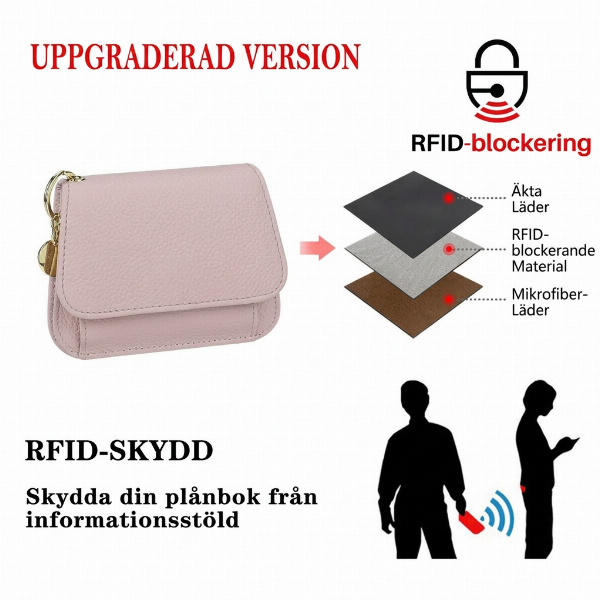 💕RFID-skyddad kortplånbok för kvinnor, mini kortfodral med nyckelring, myntficka och ID-fönster👛