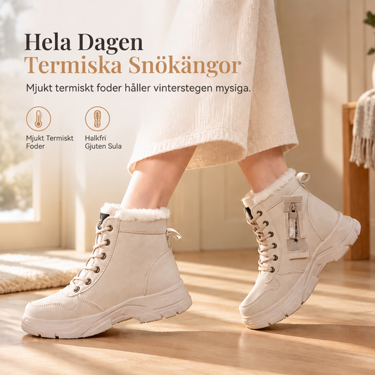 ❄️Damvinter snöstövlar varma pelfodrade tjocka höga ankstövlar🌟