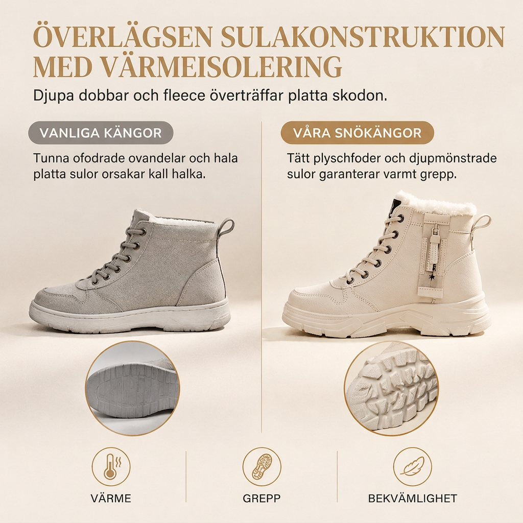 ❄️Damvinter snöstövlar varma pelfodrade tjocka höga ankstövlar🌟