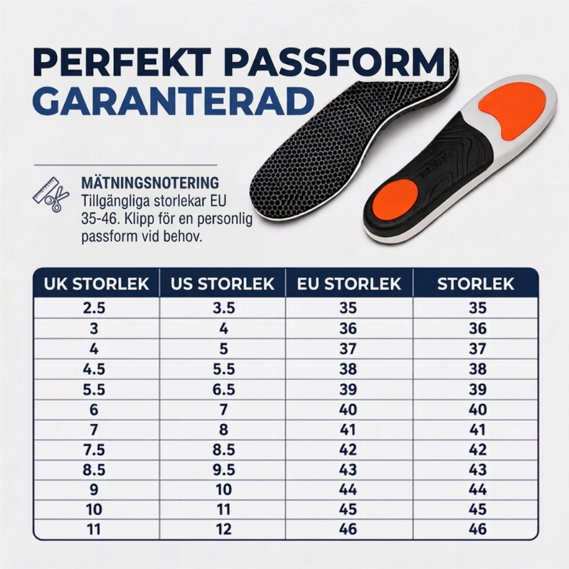 Gå Smärtfritt – Stötdämpande Sportinlägg med TPU-Stöd & Andningsbar Design