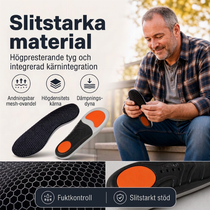 Gå Smärtfritt – Stötdämpande Sportinlägg med TPU-Stöd & Andningsbar Design