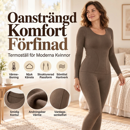🌸Rea: 50% rabatt💖Sömlös självvärmande termounderställningsset för kvinnor