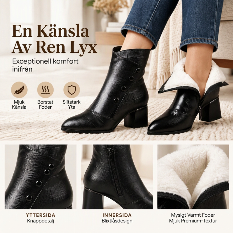 🌟Nr. 1 i kategorin!🌟 Damstövletter i mjukt PU-läder