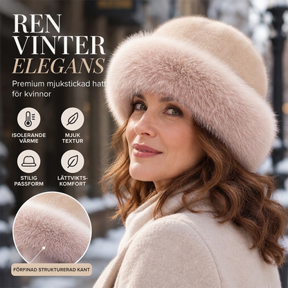 😍 En elegant och varm, fluffig mössa för damer