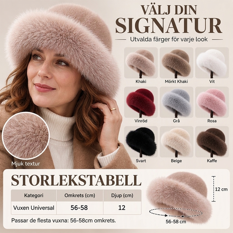😍 En elegant och varm, fluffig mössa för damer