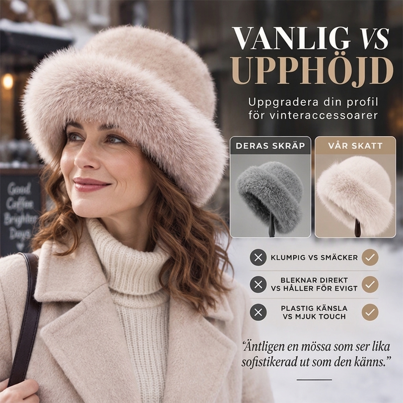 😍 En elegant och varm, fluffig mössa för damer