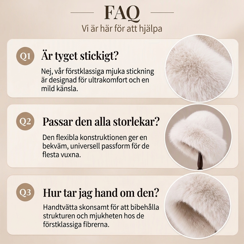 😍 En elegant och varm, fluffig mössa för damer