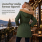 📢🎉 50 % rabatt + fri frakt!!! 🛍️❄️ Vindtät, varm vinterparkas för damer med huva i fuskpäls ✨