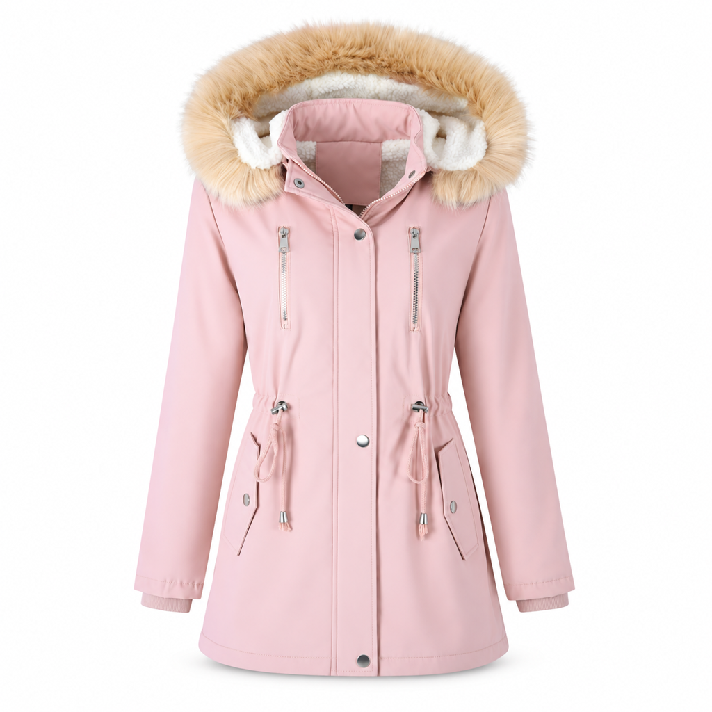 📢🎉 50 % rabatt + fri frakt!!! 🛍️❄️ Vindtät, varm vinterparkas för damer med huva i fuskpäls ✨