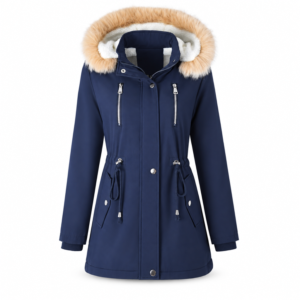 📢🎉 50 % rabatt + fri frakt!!! 🛍️❄️ Vindtät, varm vinterparkas för damer med huva i fuskpäls ✨