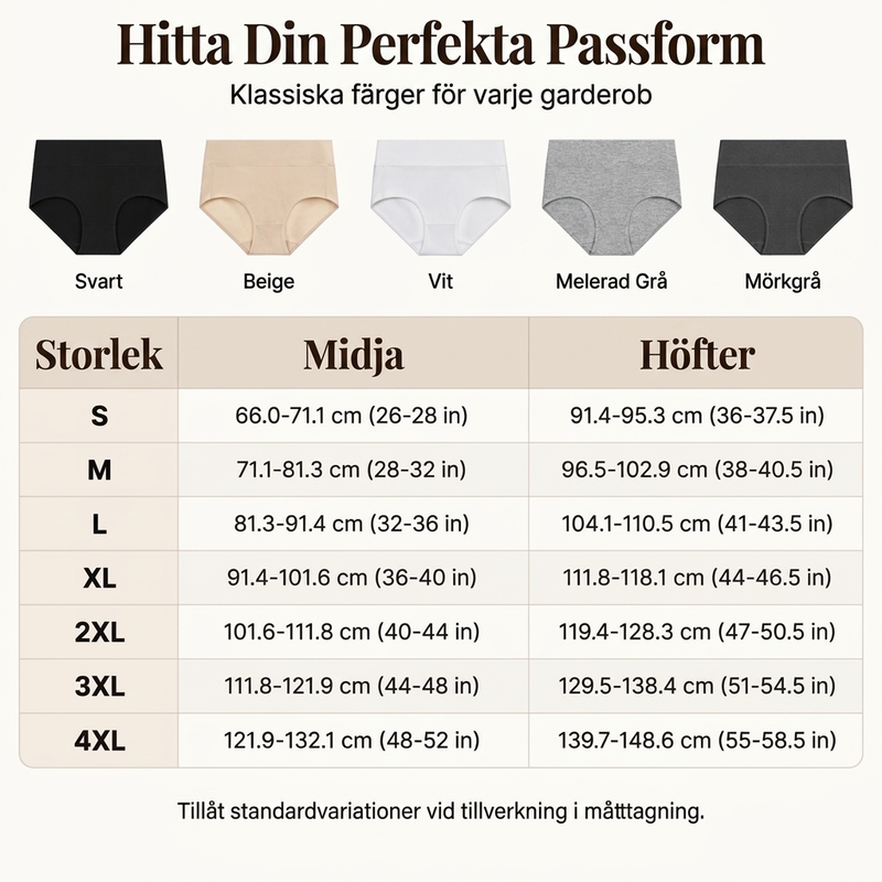 🌸 5-pack Bekväma damtrosor med hög midja – Formar magen och andas mjukt