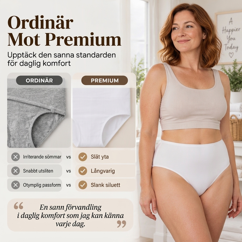 🌸 5-pack Bekväma damtrosor med hög midja – Formar magen och andas mjukt