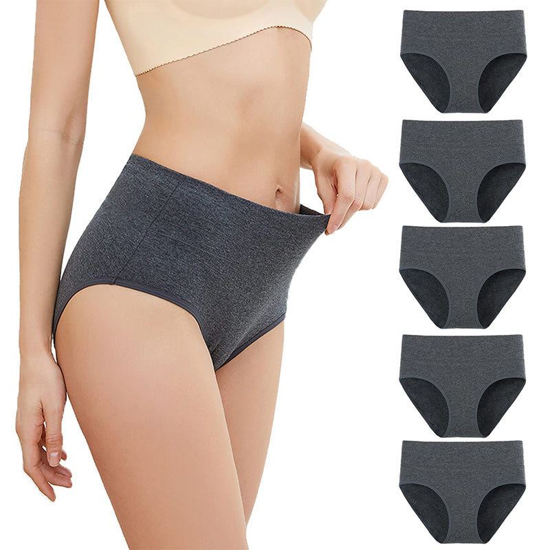 🌸 5-pack Bekväma damtrosor med hög midja – Formar magen och andas mjukt