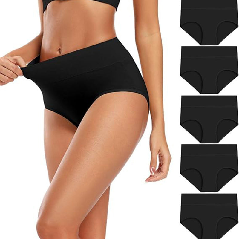 🌸 5-pack Bekväma damtrosor med hög midja – Formar magen och andas mjukt
