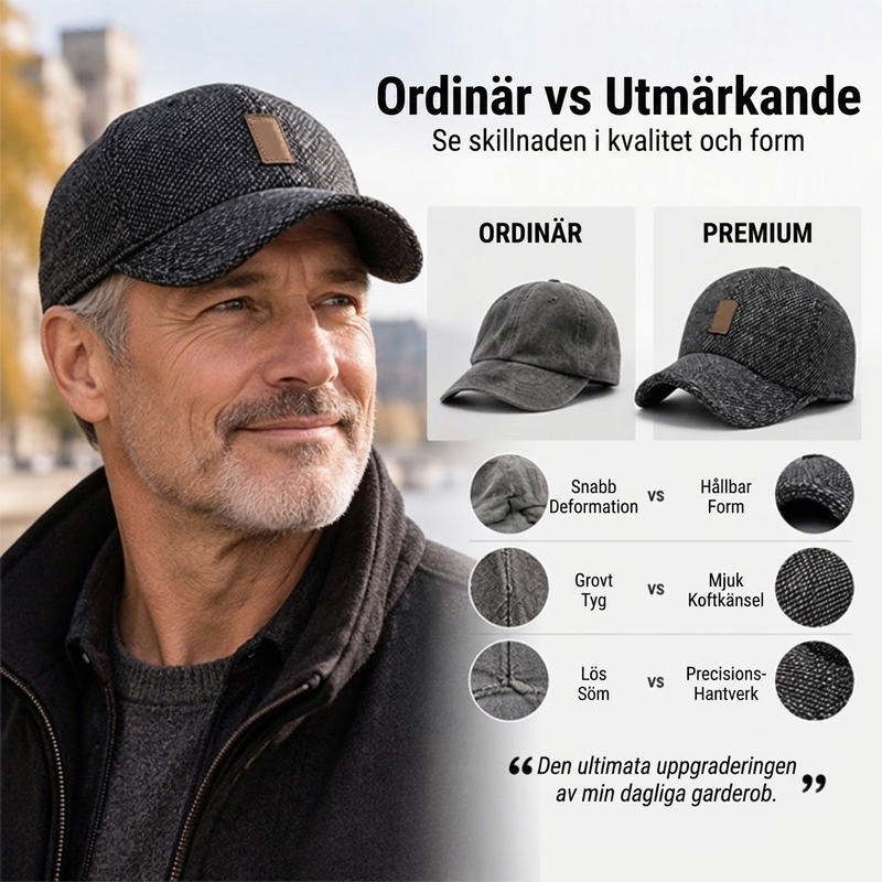 Premium Vinterkeps för Män – Varm med Öronskydd & Ventilerande Stickning