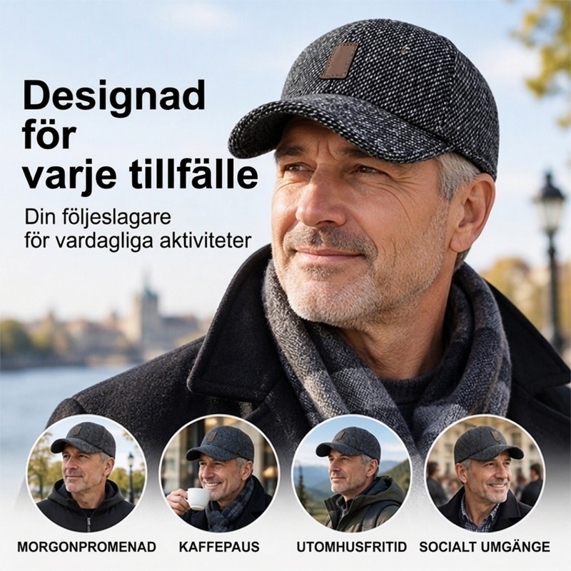 Premium Vinterkeps för Män – Varm med Öronskydd & Ventilerande Stickning