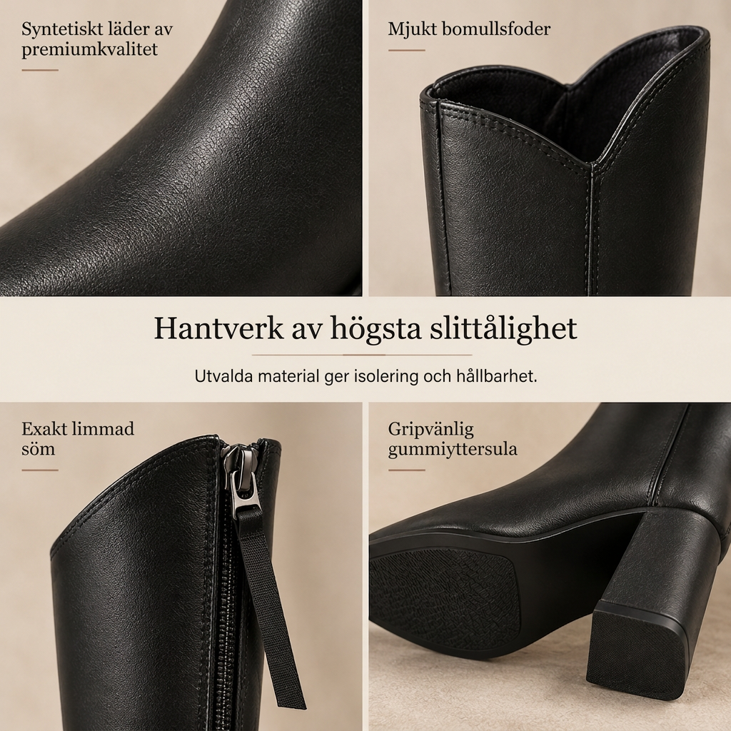 🔥50 % rabatt!🔥 🎉Över 100 000 nöjda kunder!🎉 Ridstövlar för damer med spetsig tå, knähöga, klumpiga höga klackar och dragkedja baktill