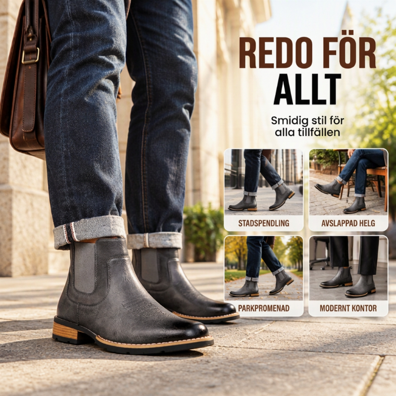 Tidlösa Herr Chelsea Boots – Enkel Påtagning, Robust & Mjuk Yta