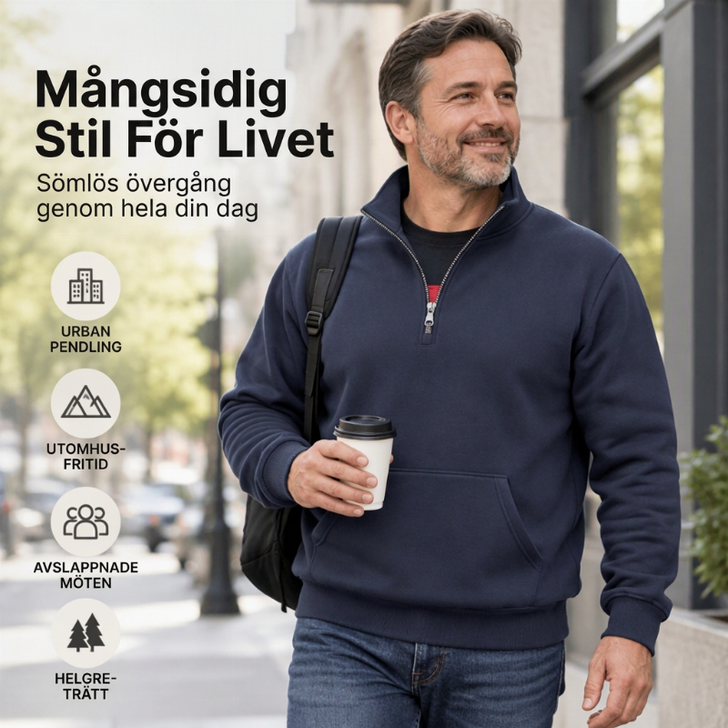 🥳 Varm tröja med halv dragkedja för herrar