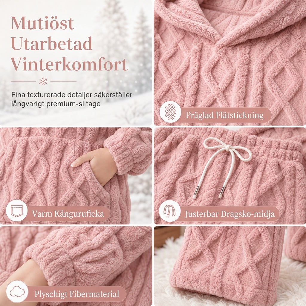 🚚 Fri frakt på just den här produkten!  2-delat set i mjuk plysch för kvinnor: huvtröja och byxor