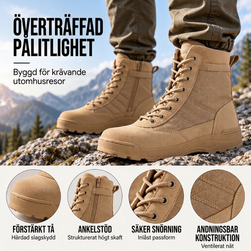 ✨Begränsat antal, missa inte chansen!🎉Höga taktiska stridskängor för både män och kvinnor, avsedda för utomhusbruk