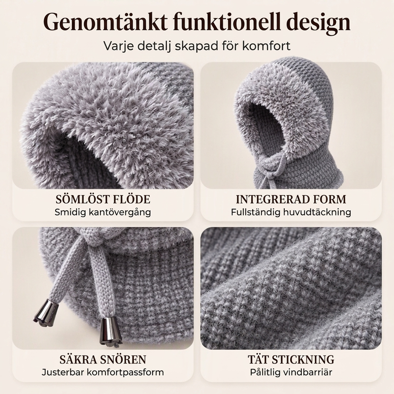 Varm stickad balaklava för utomhusbruk för kvinnor