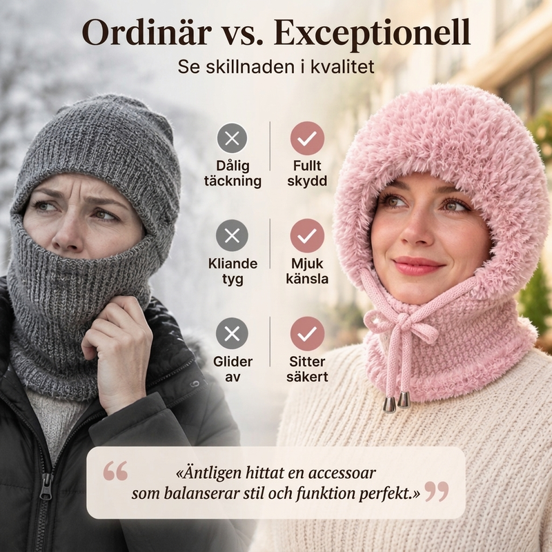 Varm stickad balaklava för utomhusbruk för kvinnor