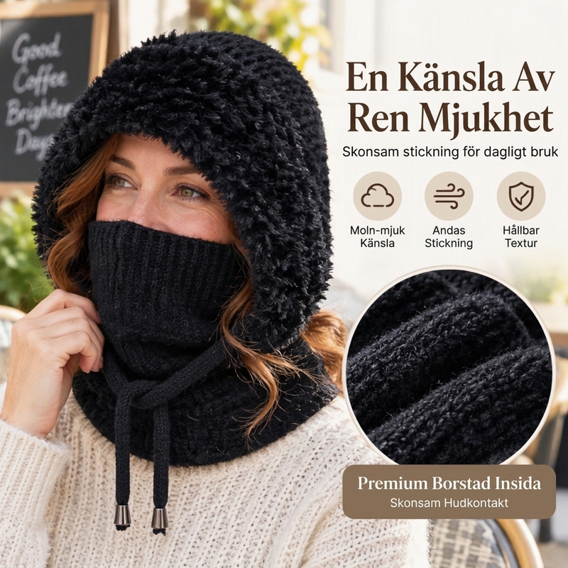 Varm stickad balaklava för utomhusbruk för kvinnor