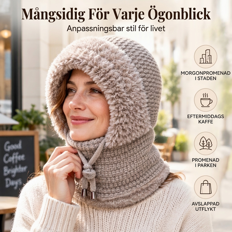 Varm stickad balaklava för utomhusbruk för kvinnor
