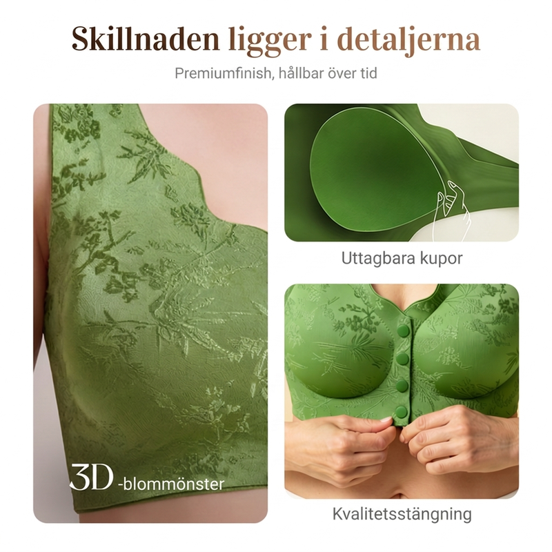 ✨ Bekväm Sömlös BH utan Bygel med Framfäste - Mjuk Stödjande Passform för Vardag och Specialtillfällen 🌸💫