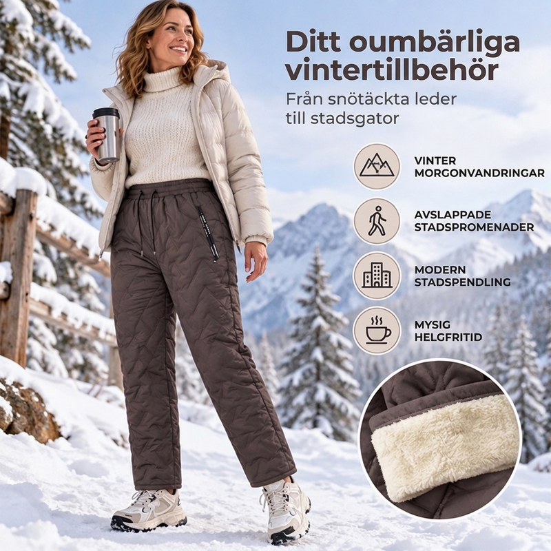 Vinterbyxor för kvinnor med tjockt, mjukt foder