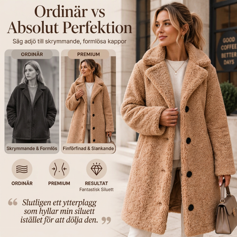Varm plyschrock med knappar och kavajkrage för kvinnor – Mjuk, elegant och bekväm i vinterkylan 🧥❄️✨